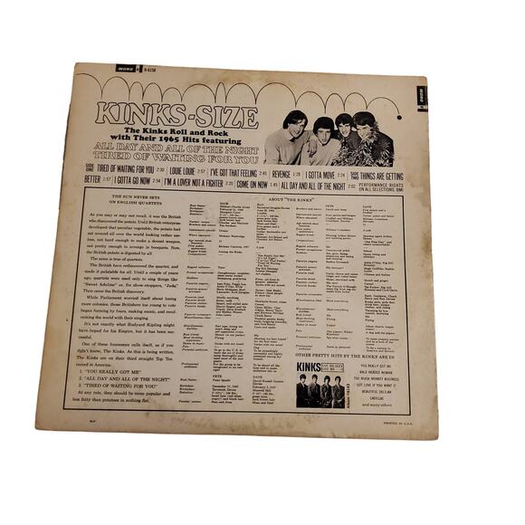 Vinyl Record 33 The Kinks Size All Day and All of the night Reprise 6158 NM - Picture 12 of 14